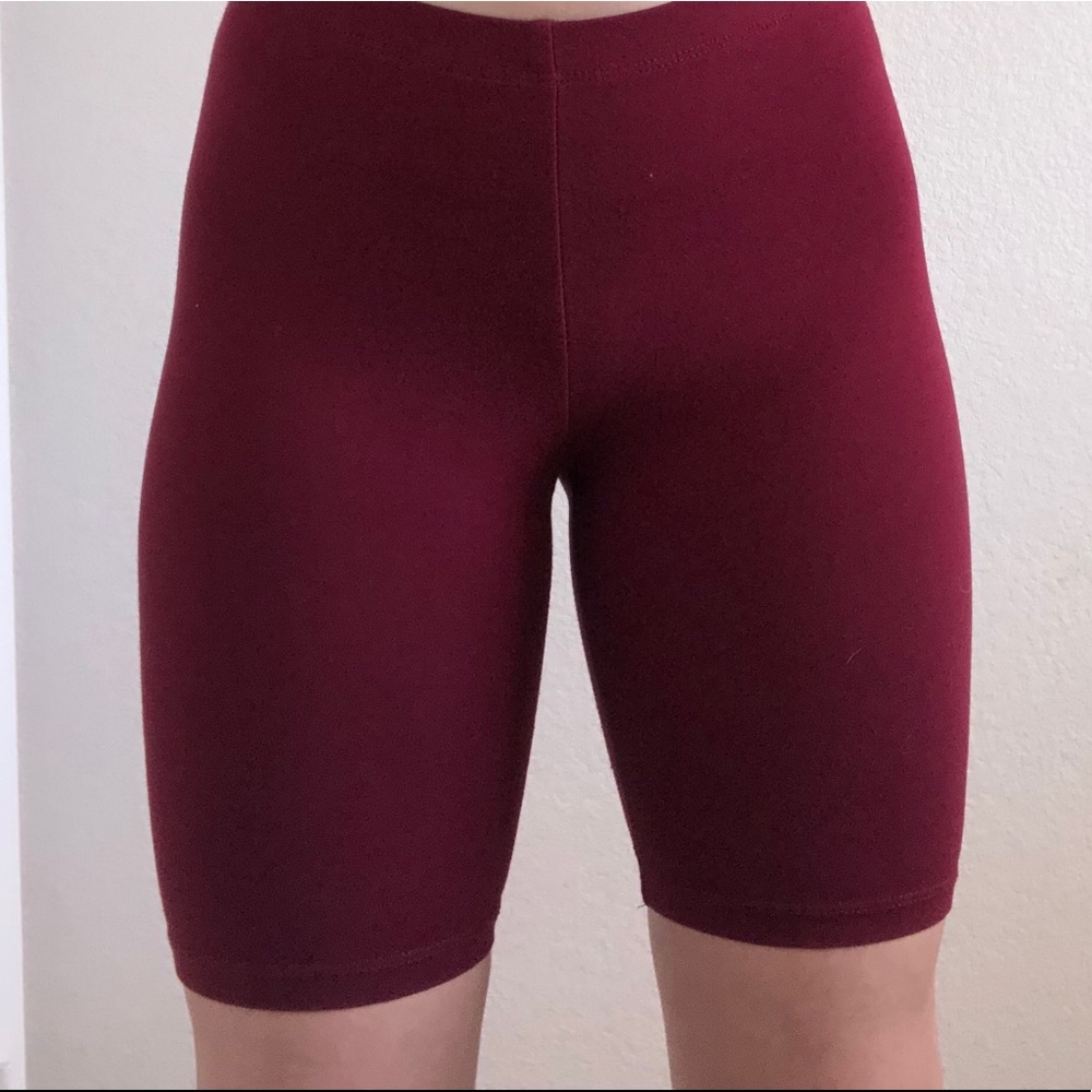 Maroon biker shorts
